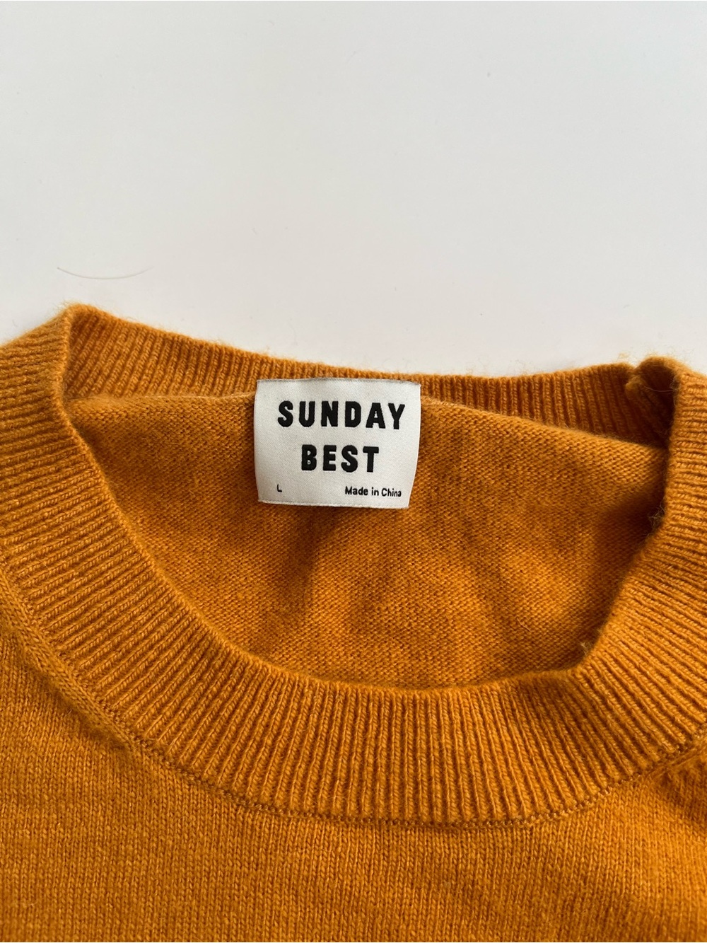 Sunday Best Aritzia Wool Alpaca Blend Crewneck Mustard Banana Patch Sweater - Picture 5 of 10